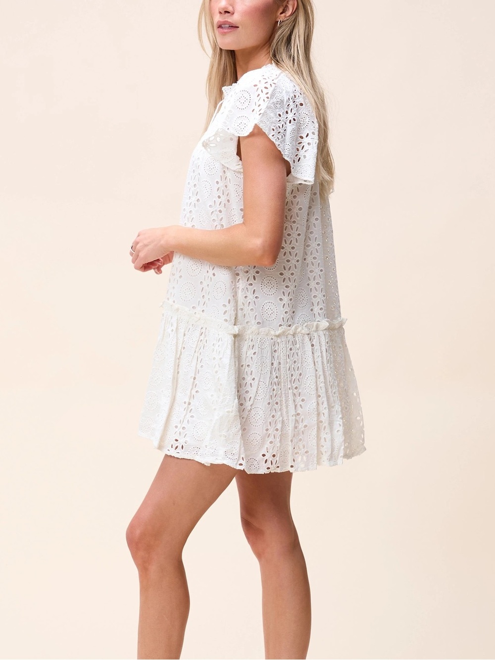NWOT Cleobella LYDIA MINI DRESS in IVORY Size X-Large - Picture 3 of 12